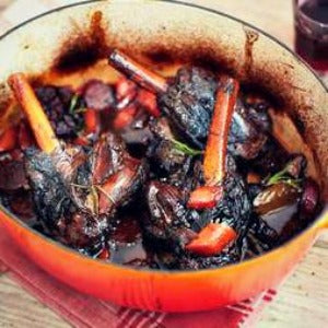 Slow Braised Lamb Shanks - EVOO & Vin