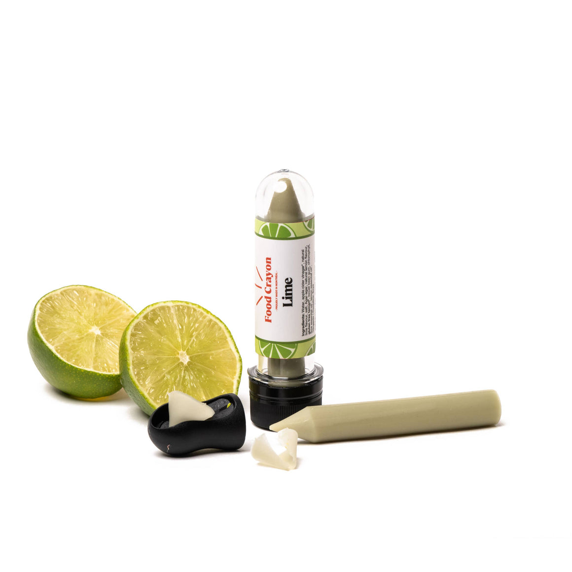 Lime Food Crayon and Sharpener