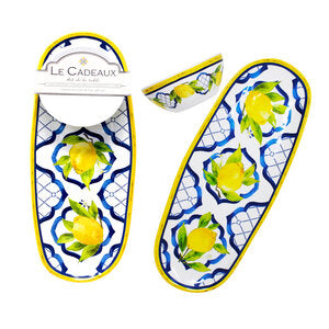 Le Cadeaux Bowl & Bread Tray Set a