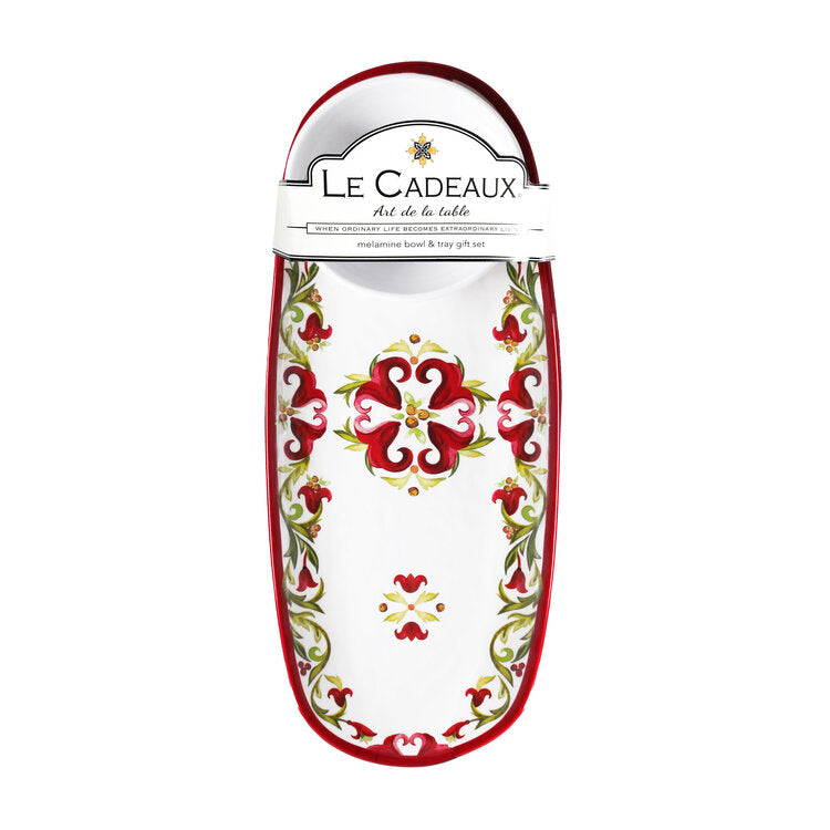 Le Cadeaux Bowl & Bread Tray Set a