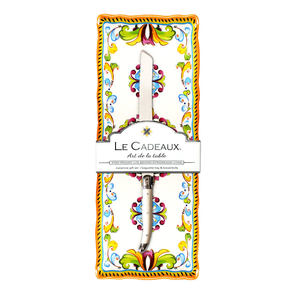 Le Cadeaux Baguette Tray with Bread Knife