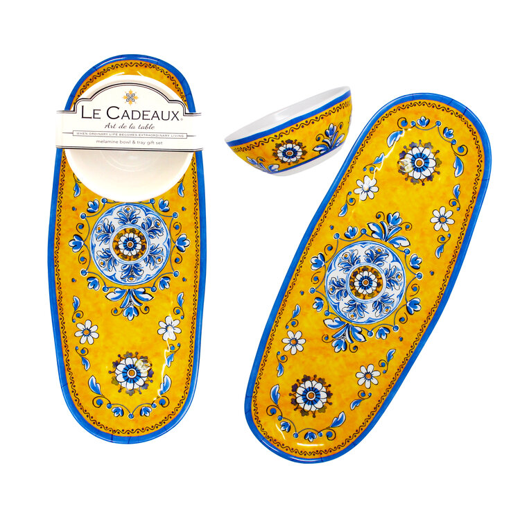 Le Cadeaux Bowl & Bread Tray Set a