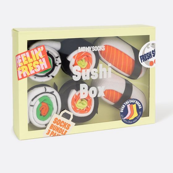 Foodie Novelty Socks - Sushi Box (3 pairs)