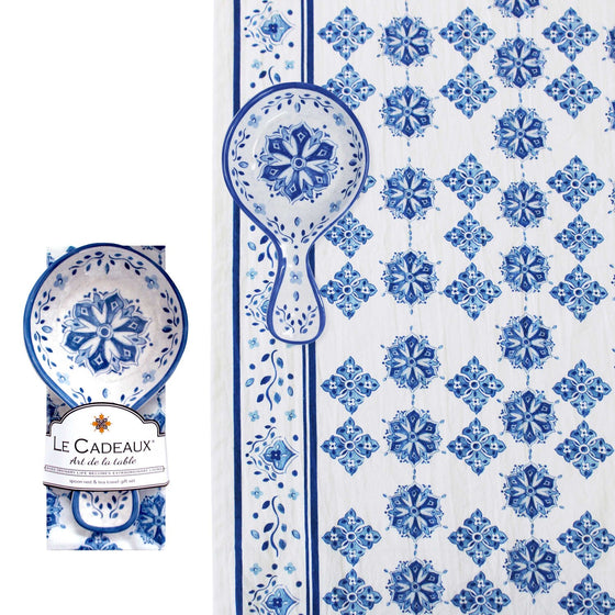 Le Cadeaux Spoon Rest Gift Set - Moroccan Blue