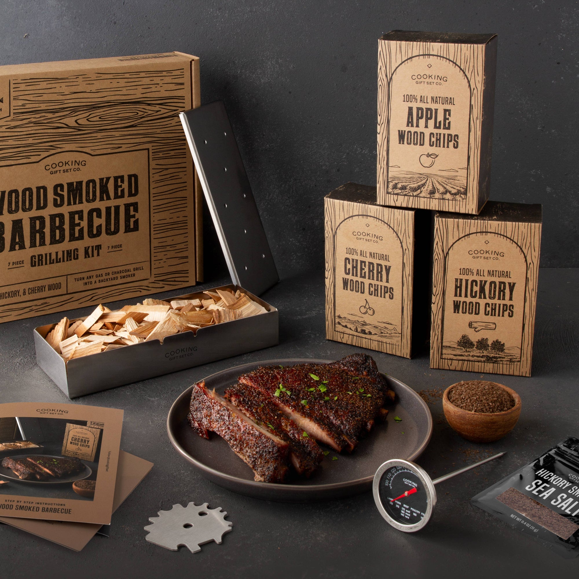 Wood Smoked BBQ Grilling Gift Set