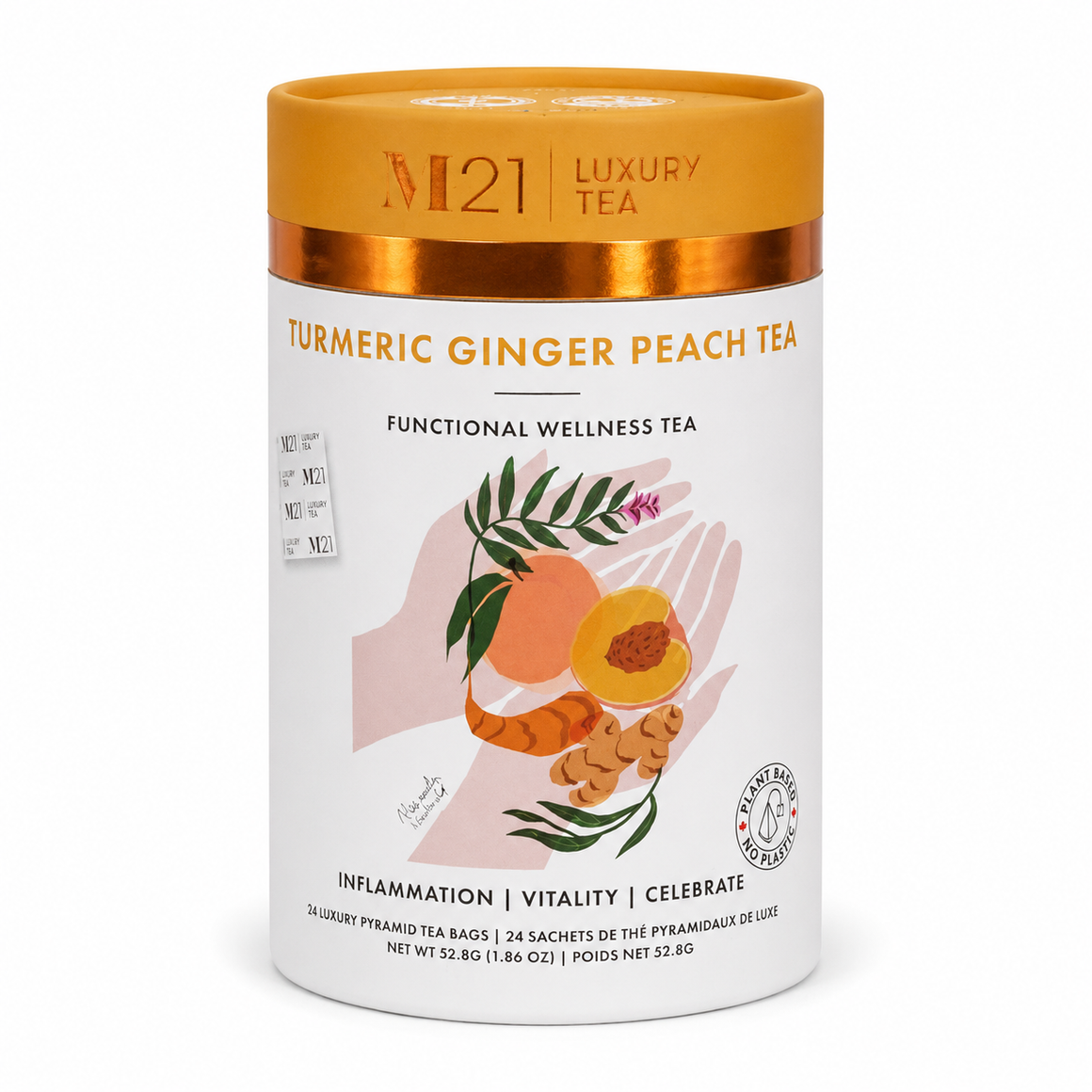 Turmeric Ginger Peach Luxury Black Tea | 24 Tea Bags