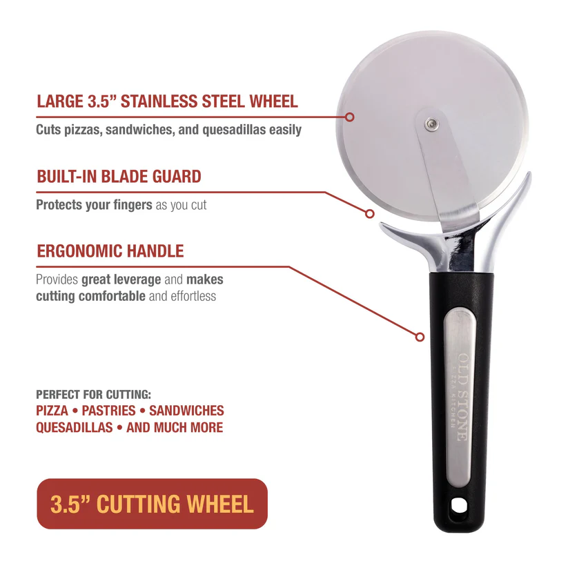 Old Stone Premium Pizza Cutter - 3.5" cutting wheel