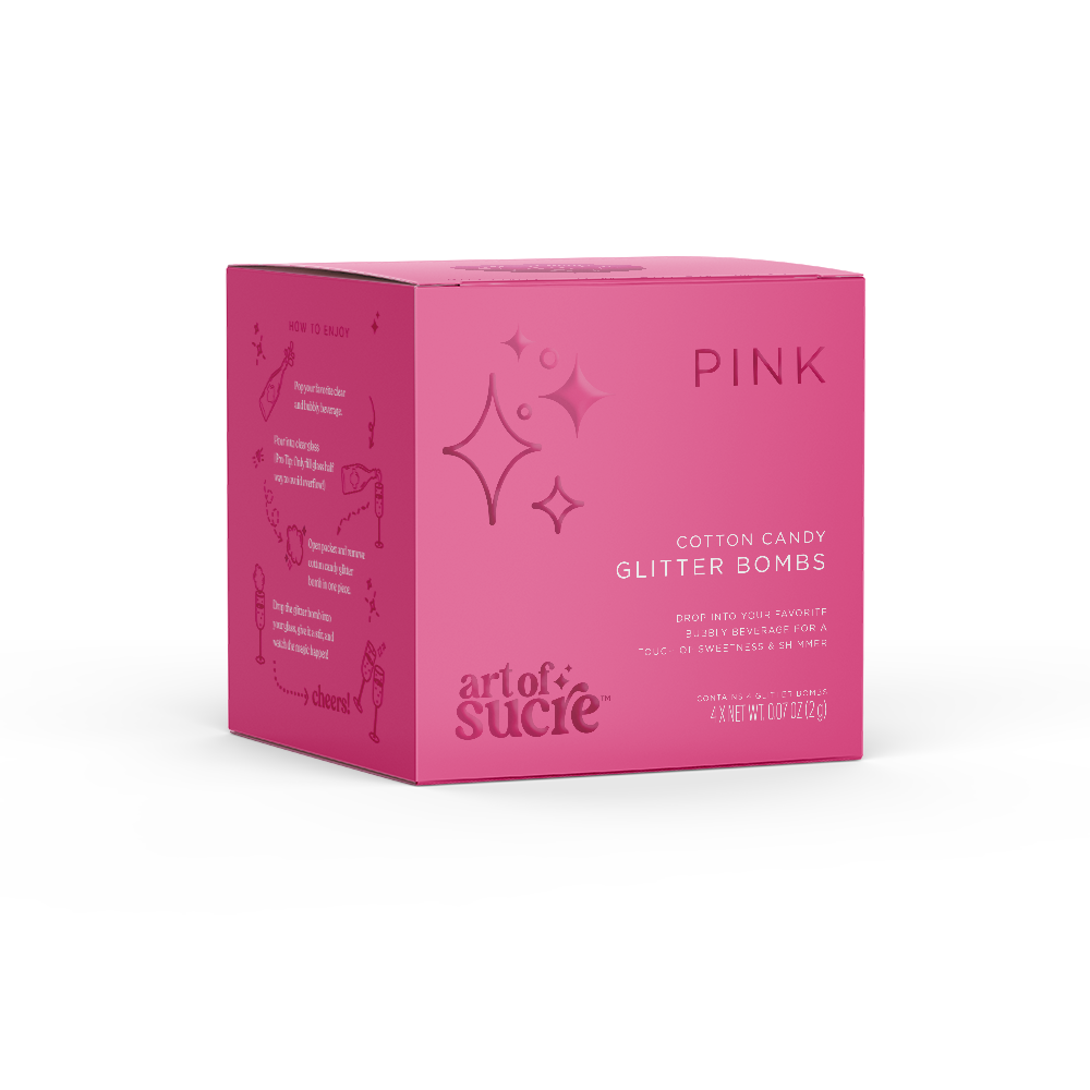 Pink Cotton Candy Drink Glitter Bombs