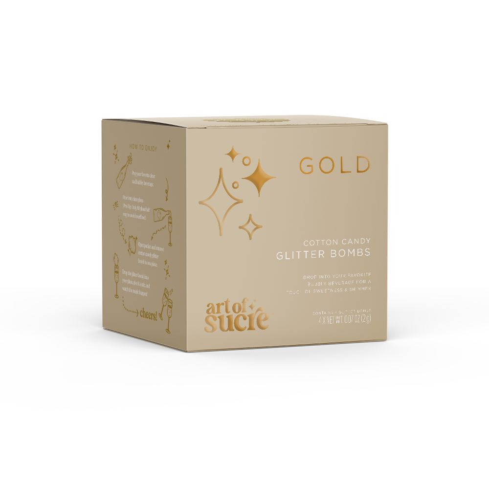 Cotton candy GOLD glitter bombs with 'art of suérie' 