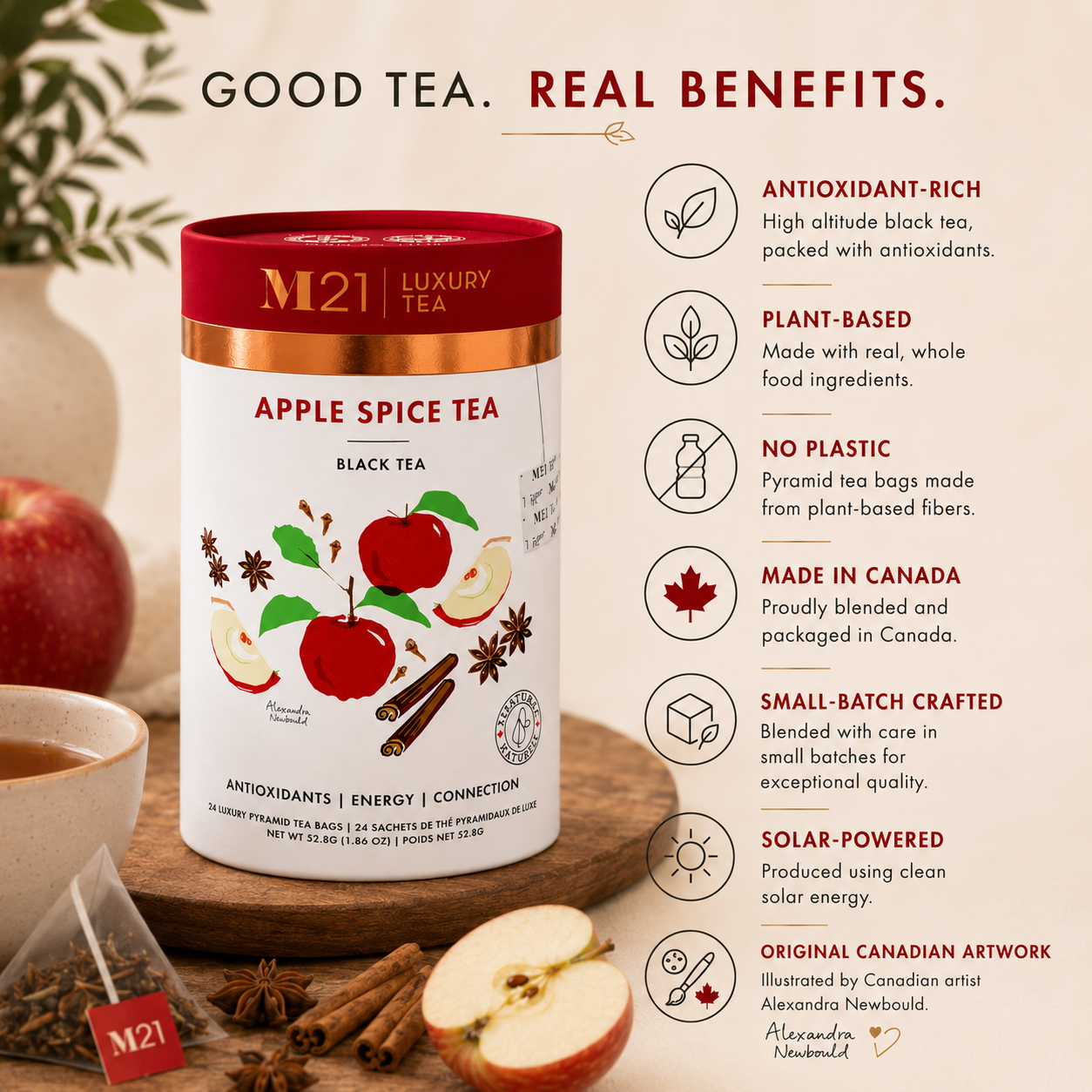 Apple Spice Luxury Black Tea | Canadian | 24ct