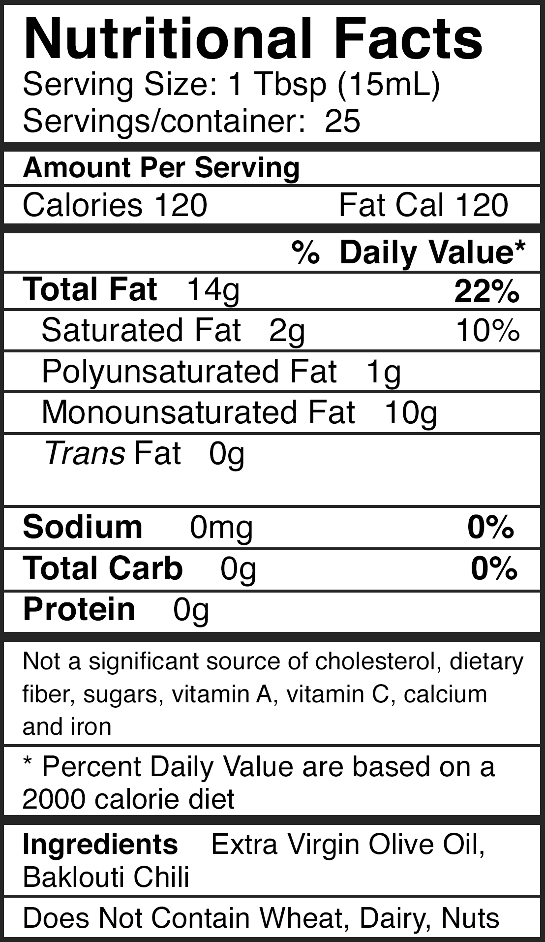 Baklouti Green Chili Fused Olive Oil