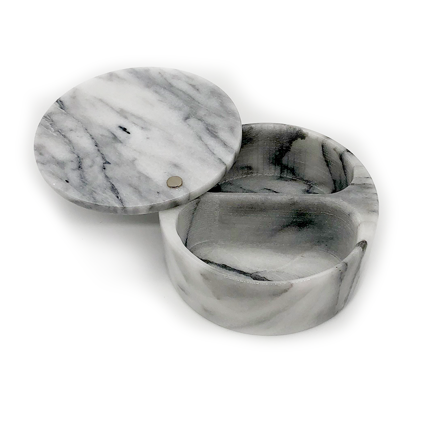 Marble Salt Box - white
