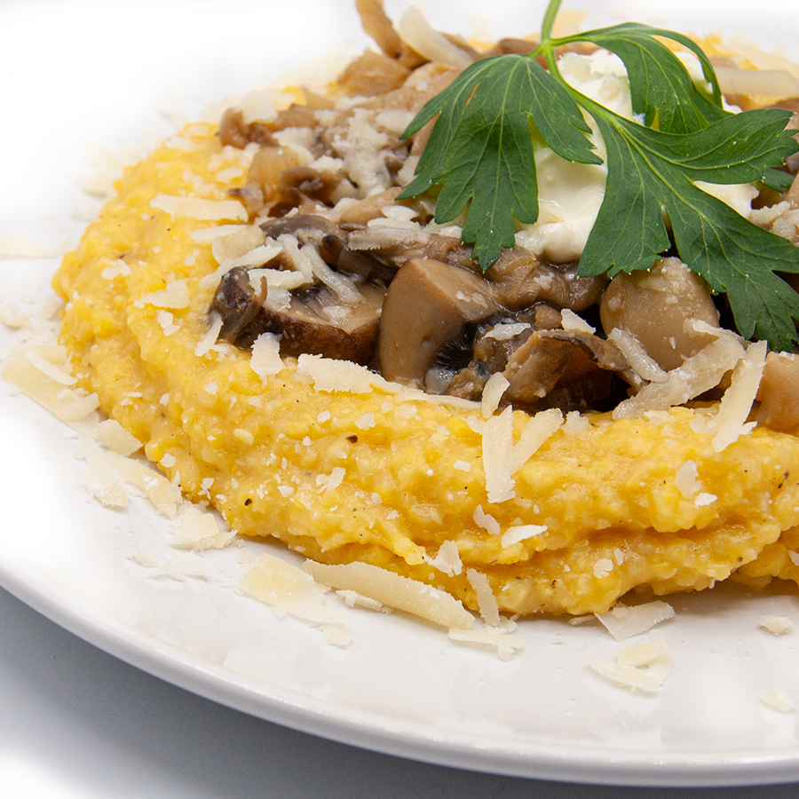 Wild Mushroom Ragu over Polenta with Truffled Mascarpone