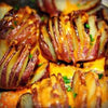 Roasted Hasselback Potatoes With Garlic Infused Olive Oil - EVOO & Vin
