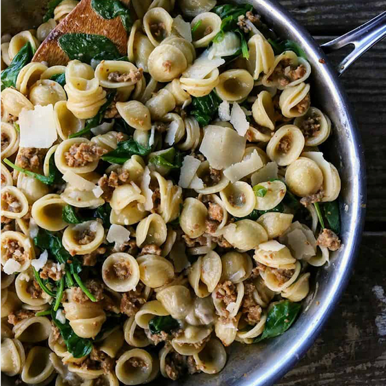 Pasta with Spinach & Sausage