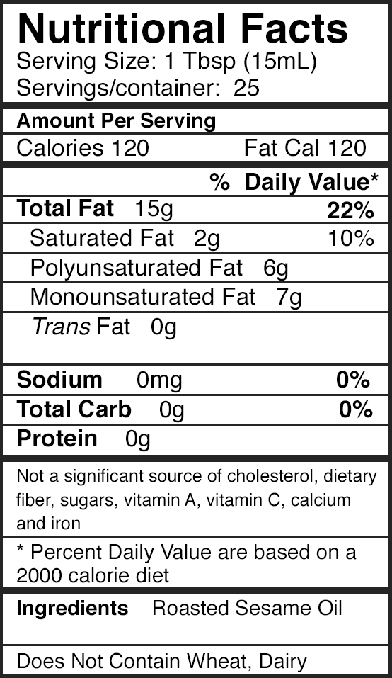 Japanese Toasted Sesame Oil