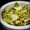 Shaved Brussles Sprouts with Melgarejo Frantoio Extra Virgin Olive Oil, Lemon Fused Olive Oil & Parmesan Cheese - EVOO & Vin
