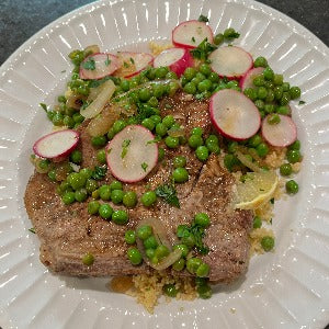 Spiced Pork Chops with Spring Vegetables